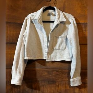 Aritzia TNA Cozy Fleeced Boyfriend cropped Jacket
